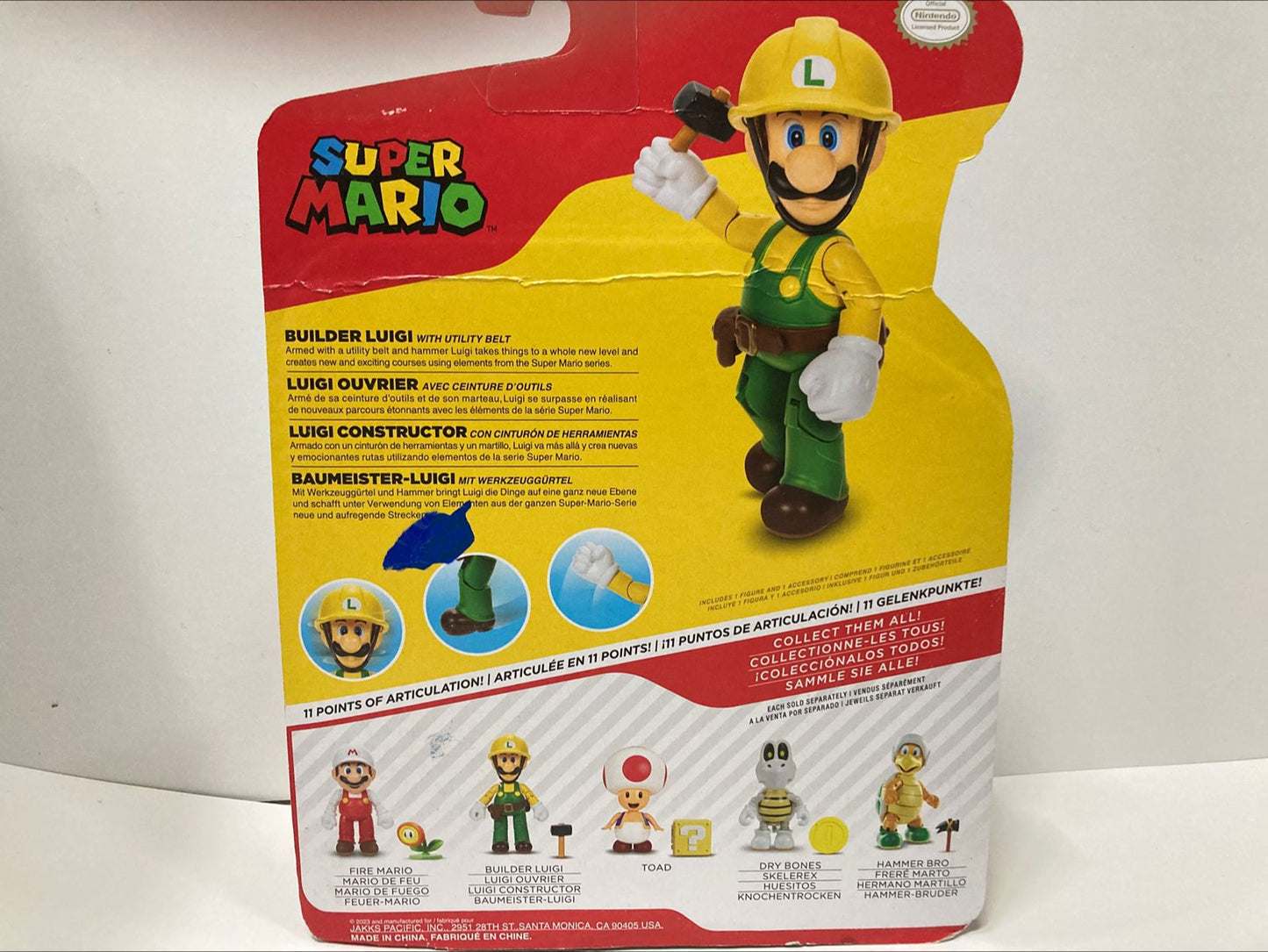 Juguete Nintendo The Super Mario Bros Movie Figura 'Builder Luigi'