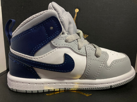 Nike Air Jordan 1 Mid TD 'Wolf Grey Midnight Navy'
