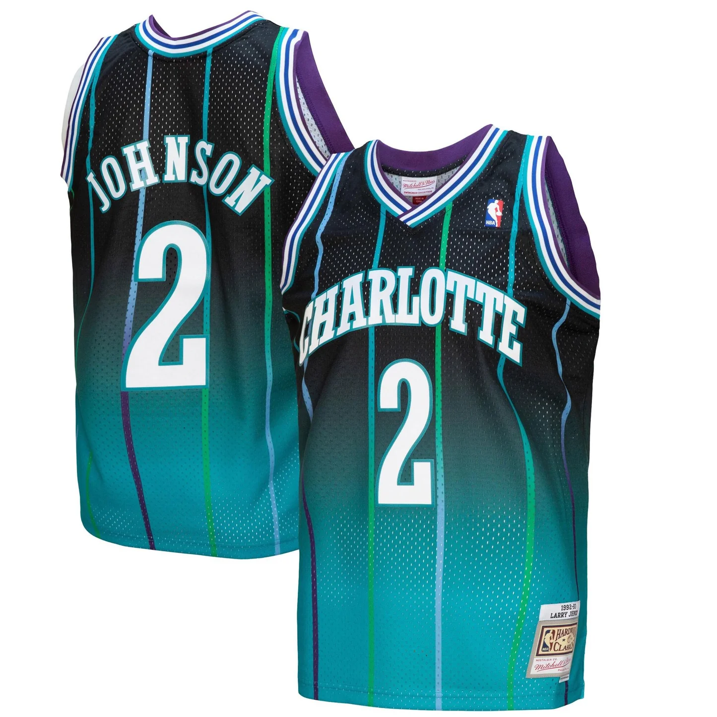 Jersey Mitchell & Ness Larry Johnson Charlotte hornets 1992-93