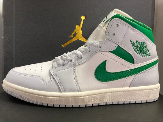Air Jordan 1 Mid 'Summit White Lucky Green'