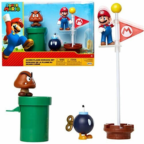 Juguete Nintendo Super Mario Acorn Plains 2.5” Figure Multipack Diorama Set con accessorios